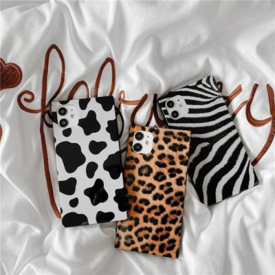 China Light luxury leopard square case for iphone 12 pro , fashionable phone case for iphone 12 7 8 plus XS for sale