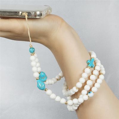 China Glass Beads Glass Beads Phone Lanyard, Multifunctional Mobile Phone Lanyard Suit Necklaces for Mobile Phone and Keys for sale