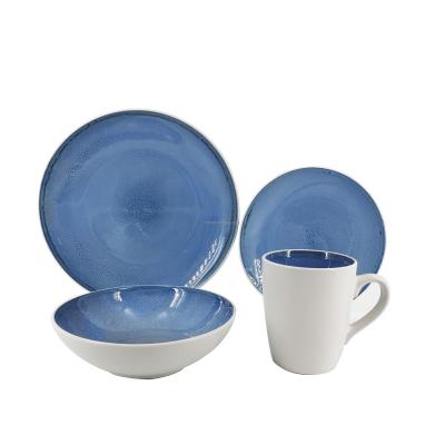 China Best Viable Selling Solid Color 16pcs Stoneware Special Reactive Glazed Dinner Set for sale