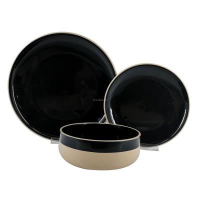 China Viable 12pcs dinner set with 2 tone colors for sale