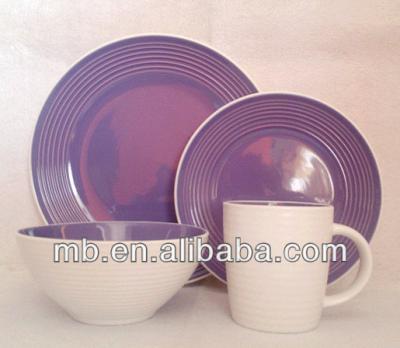 China Viable Two Tone Color Glazed Ceramic Stoneware Dinnerware Dinner Table Sets for sale