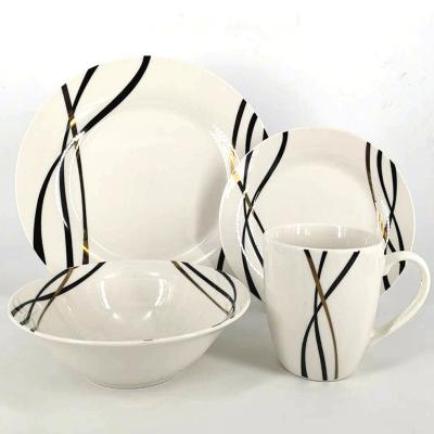 China 2021 new design viable meibo ceramic 16pc china with decal dinner set for sale