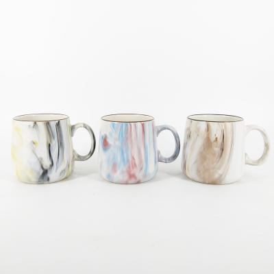 China Sustainable New Design Marble pattern China Ceramic Living Mug for sale