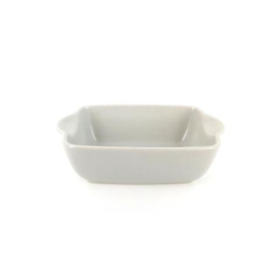 China Rectangle Europe Style Disposable Simple Color Glazed Ovenware With Double Ears for sale