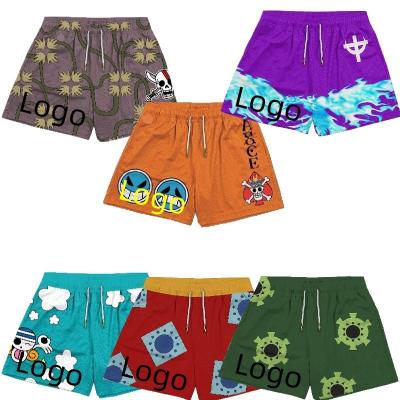 China Wholesale All Over Print Custom Logo Jogger Anti-wrinkle Casual Mesh Shorts Elastic Waist Mid Length Mens Basketball Shorts for sale