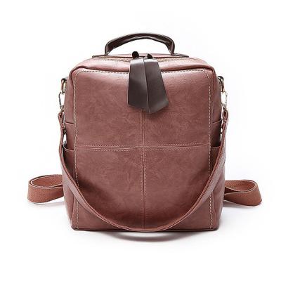 China PU Small Satchel Mochila Lady Shoulder Bag Women College School Bag Teenager Portable Waterproof Leather Custom Casual Backpack for sale