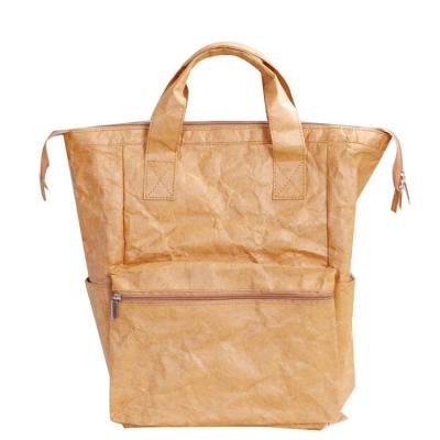 China Customized Eco-friendly Waterproof Tyvek Kraft Paper Diaper Baby Diaper Washable Retro Travel Bags Dupont Mummy Backpack for sale