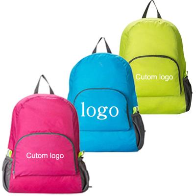 China Waterproof Custom Logo Anti-tear Nylon Bag Casual Ultralight Increasing Foldable Sports Foldable Unisex Travel Bag Luggage Recycling Backpack for sale