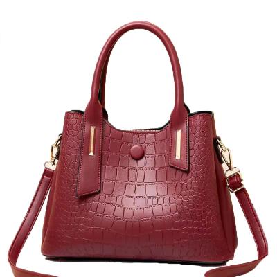 China Fashion Luxury Multi-Layer Bucket Shape Cross Body Mum Tote Bag Ladies Shoulder Bag Crocodile Pattern Women Leather Handbags PU for sale