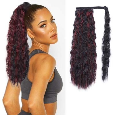 China High Quality V-Tip Hair Water WaveHair Wrap Around High Drawstring Ponytail for sale