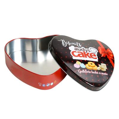 China Custom Food Packaging Metal Tin Can Heart Candy Packaging Tin Box for sale