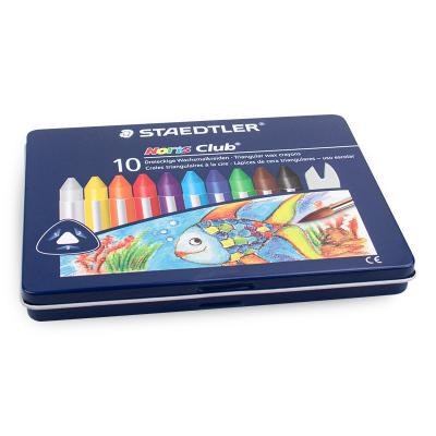 China Gift & Hot Selling Craft 10 Colors Oil Colored Pencils Set Hinged Tin Box Tin Case for sale