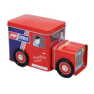 China custom logo shape child food tin box special truck train tin box metal tin box for package for sale