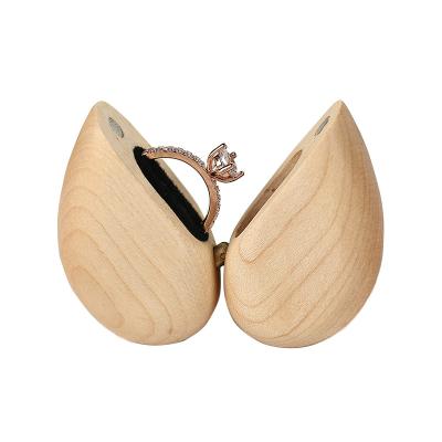 China Beautiful Handmade Heart Shaped Wooden Jewelry Packaging Box Wooden Ring Box For Marriage Proposal for sale