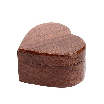 China Handmade Heart Shaped Jewelry Organizer Wood Ring Box Wooden Jewelry Presentation Box Case with Velvet Soft Inner for sale