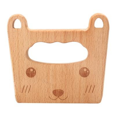 China Cute Bear Shape Kids Viable Kitchen Tools Wooden Kids Knife For Cooking And Veggies Safe Cutting Fruits for sale