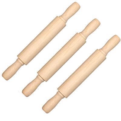 China Mini Kids Play Dough Rolling Wooden Wholesale Viable Pin Child Toy Baking Utensils Mini Dough Roller for sale