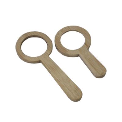 China New Arrived Cheap Portable Mini Pocket Bamboo Wooden Kids Magnifying Glass Toy for sale