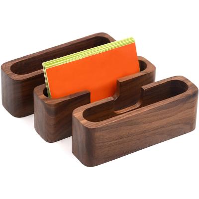 China Custom Wooden Business Gift Business Card Holder Case Name Card Holder Stand for sale