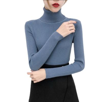 China Winter Knitted Tight Sweater Girls Sweaters Turtle Neck Jumper Tops Anti-Wrinkle Women Casual Shirt Long Sleeve for sale