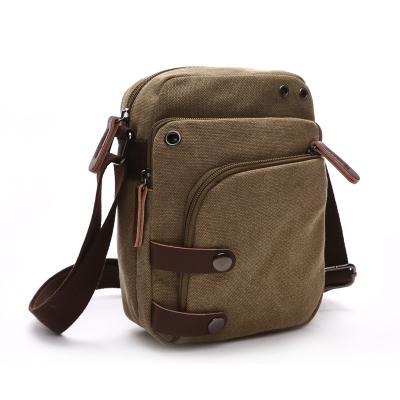 China High Quality Vintage Canvas Travel Purse Mini Shoulder Bags Messenger Crossbody Handbag Small Work Bag For Men for sale