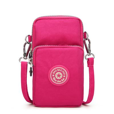 China High Quality Cute Small Shoulder Bags Waterproof Cross - Body Bag, Nylon Mobile Phone Purse For Women Smartphone Wallet Phone Holder for sale