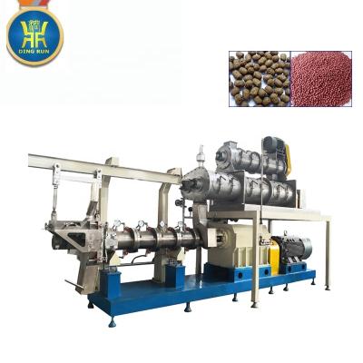 China Twin screw factory fish feeds processing extruder floating sinking line comerceial fish feed production line for sale