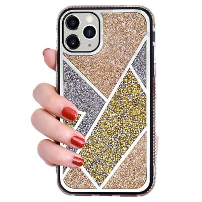 China Diamond and Newer Luxury Color Contrast Phone Pouch Case For Iphone 12 pro MAX Shockproof Protective Cellphone Covers for sale