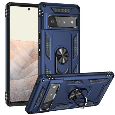 China Anti-drop Kickstand Anti-fall Shockproof PC Design TPU Hybrid Bracket Mobile Phone Case For Google Pixel 6 Pro for sale