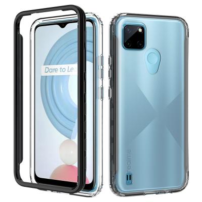 China Anti-drop 2 in 1 TPU PC Oil Coating Shockproof Hybrid Mobile Phone Case For OPPO Realme C21Y Case Cover for sale