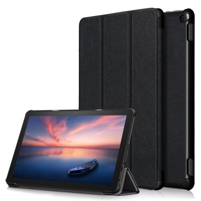 China Premium Leather Auto-Sleep Magnetic Stand Multi-angle Stand PU Tablet Cover Smart Case For Amazon Kindle Fire HD10 2021 for sale