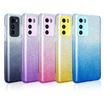 China Anti-drop 3 in 1 Hybrid Mobile Phone Case Glitter Gradient Back Cover For Huawei P40 pro+ for sale