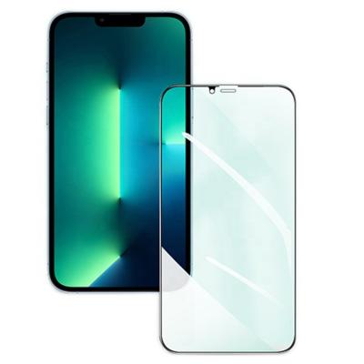 China Mobile Phone Blocks Excessive Harmful Dust Green Light And Bubble Free UV For iPhone 13 pro Max Tempered Glass Screen Protector for sale