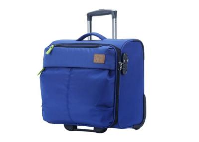 China Polyester 16 inch lightweight travel luggage laptop trolley case blue color for girl for sale