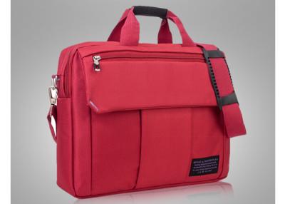 China Foam padding red laptop bags for women with embroidery logo and reinforced handle for sale