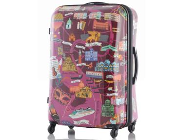 China Business travel printed PC trolley case extra large luggage sets with 4 wheels for sale