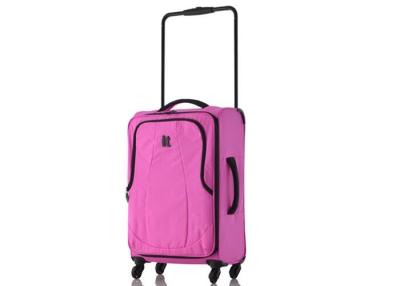 China Water proof diamond lattice polyester small lightweight hand luggage suitcase pink color for sale