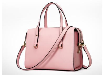 China Pink Color Fashion Ladies Handbags , PU handbag with shoulder belt OEM ODM for sale