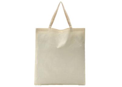 China Cotton portable shopping bag with reinforced handle strips , foldable reusable shopping bags for sale