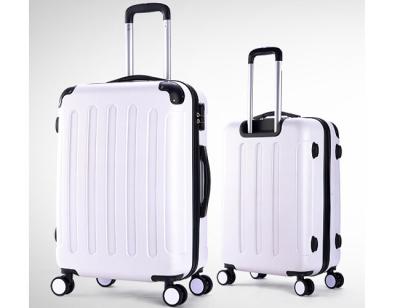 China 150D lining zipper frame ABS luggage set with PVC handle and 360 degree wheels for sale