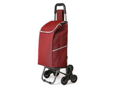 China Double 600D Oxford Cloth Shopping Trolley Bag On Wheels With 1.0mm Steel Tube for sale