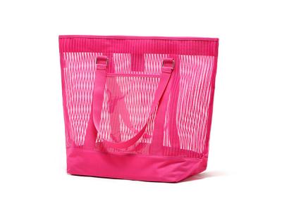 China Multifunctional Rose Ladies Beach Bag / Clear Plastic Tote Bags Promotional for sale