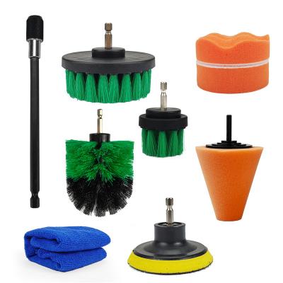 China Drill Brush Clean Car Stocked Cleaning Kit with Wire Brush, Car Wash Sponge, Cone Sponge for sale