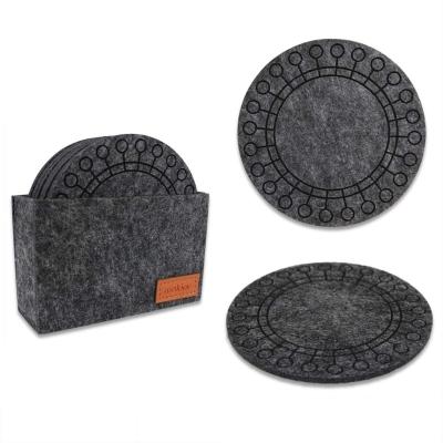 China China Factory Supply Sustainable Customized Felt Cup Coasters Drink Coaster With Stand For Drinks for sale