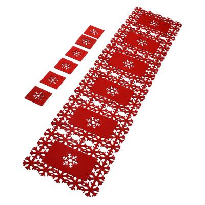 China Water Absorption Christmas Table Runner Place Mat Heat Protection Felt Table Runner Sustainable Place Mat for sale