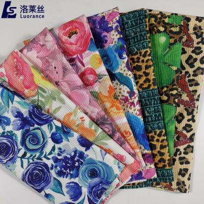 China Custom anti pill print stretch interlock fabric digital printing 2x2 rib knit fabric spandex for dress for sale