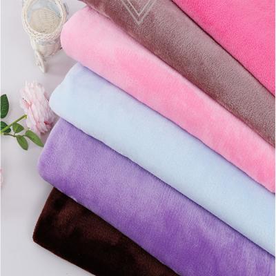 China Antistatic In Stock Wholesale Solid Polyester Flannel Fabric Two Side Fleece Fabric for sale