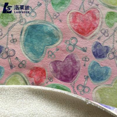 China Antistatic Warm Heavy Suede Printed Fabric Bonded Sherpa Fabric for sale