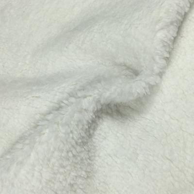 China Tear-resistant High Quality Soft Poly Sherpa Cotton Bonded Fleece Plush Fabric For Warm Coat for sale