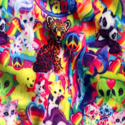 China Sustainable custom digital printed minky brushed polyester fleece fabric for clothing for sale